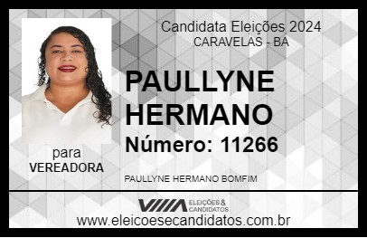 Candidato PAULLYNE HERMANO 2024 - CARAVELAS - Eleições