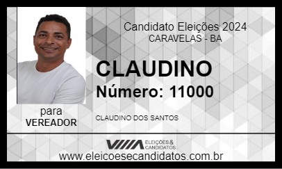 Candidato CLAUDINO 2024 - CARAVELAS - Eleições