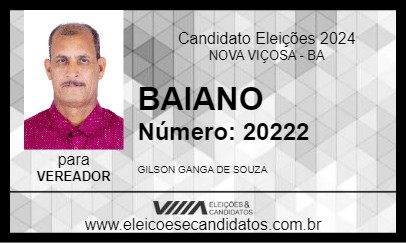 Candidato BAIANO 2024 - NOVA VIÇOSA - Eleições