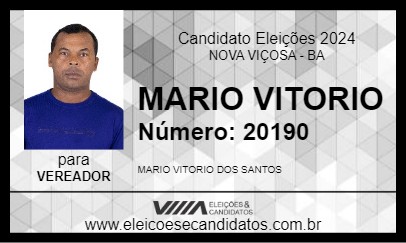 Candidato MARIO VITORIO 2024 - NOVA VIÇOSA - Eleições