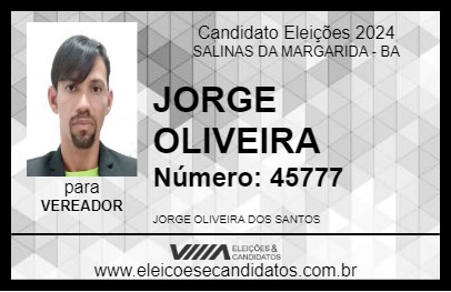 Candidato JORGE OLIVEIRA 2024 - SALINAS DA MARGARIDA - Eleições