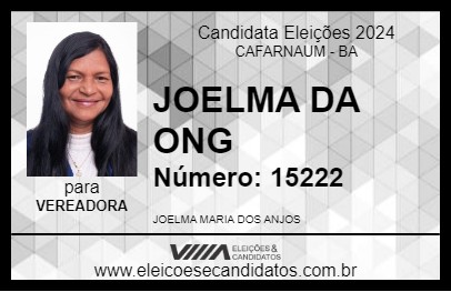 Candidato JOELMA DA ONG 2024 - CAFARNAUM - Eleições