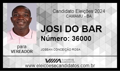 Candidato JOSI DO BAR 2024 - CAMAMU - Eleições