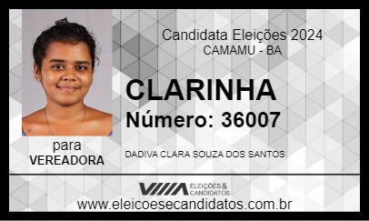 Candidato CLARINHA 2024 - CAMAMU - Eleições