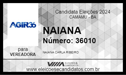 Candidato NAIANA 2024 - CAMAMU - Eleições