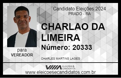 Candidato CHARLAO DA LIMEIRA 2024 - PRADO - Eleições