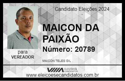 Candidato MAICON DA PAIXÃO 2024 - PRADO - Eleições