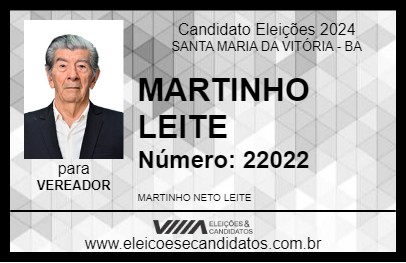 Candidato MARTINHO LEITE 2024 - SANTA MARIA DA VITÓRIA - Eleições