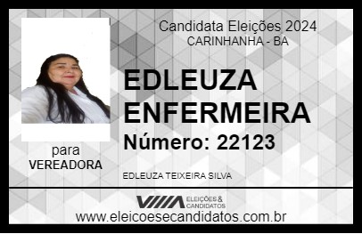 Candidato EDLEUZA ENFERMEIRA 2024 - CARINHANHA - Eleições