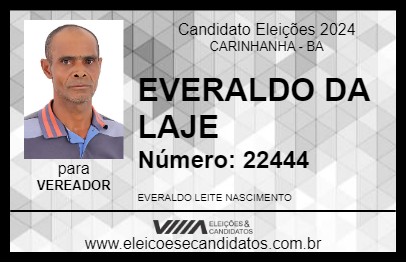 Candidato EVERALDO DA LAJE 2024 - CARINHANHA - Eleições