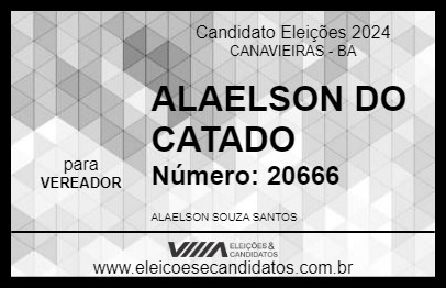 Candidato ALAELSON DO CATADO 2024 - CANAVIEIRAS - Eleições