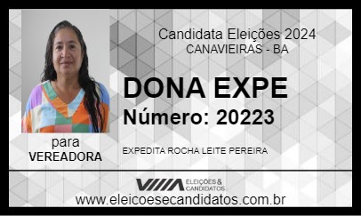 Candidato DONA EXPE 2024 - CANAVIEIRAS - Eleições