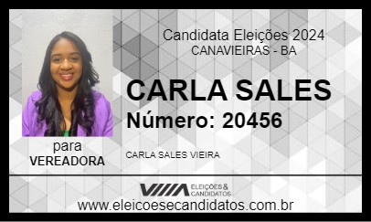 Candidato CARLA SALES 2024 - CANAVIEIRAS - Eleições