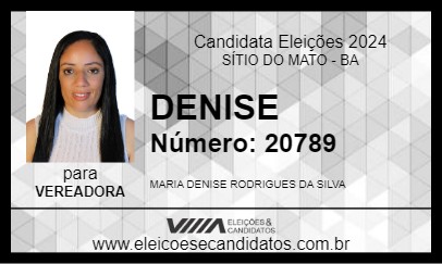 Candidato DENISE 2024 - SÍTIO DO MATO - Eleições