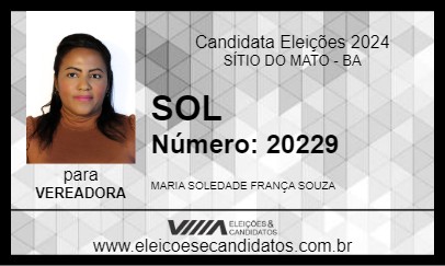 Candidato SOL 2024 - SÍTIO DO MATO - Eleições