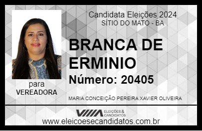 Candidato BRANCA DE ERMINIO 2024 - SÍTIO DO MATO - Eleições