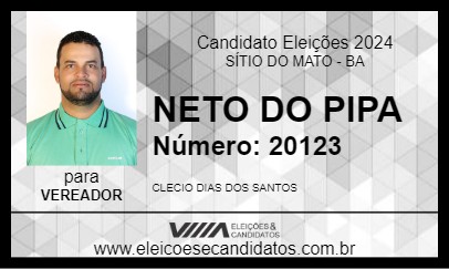 Candidato NETO DO PIPA 2024 - SÍTIO DO MATO - Eleições