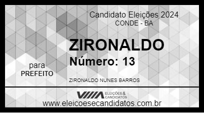 Candidato ZIRONALDO 2024 - CONDE - Eleições