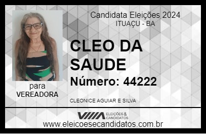 Candidato CLEO DA SAUDE 2024 - ITUAÇU - Eleições