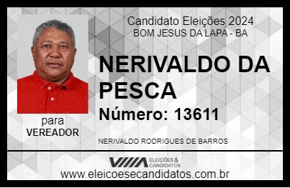 Candidato NERIVALDO DA PESCA 2024 - BOM JESUS DA LAPA - Eleições