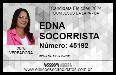 Candidato EDNA SOCORRISTA 2024 - BOM JESUS DA LAPA - Eleições