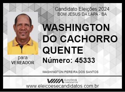 Candidato WASHINGTON DO CACHORRO QUENTE 2024 - BOM JESUS DA LAPA - Eleições