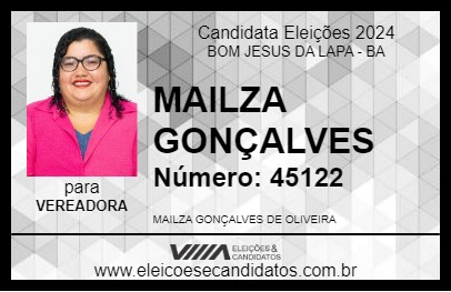 Candidato MAILZA GONÇALVES 2024 - BOM JESUS DA LAPA - Eleições