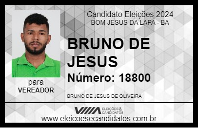 Candidato BRUNO DE JESUS 2024 - BOM JESUS DA LAPA - Eleições