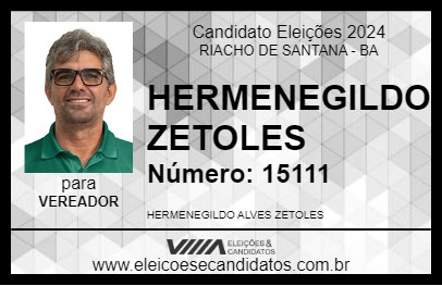 Candidato HERMENEGILDO ZETOLES 2024 - RIACHO DE SANTANA - Eleições