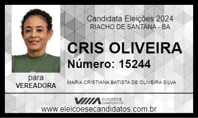 Candidato CRIS OLIVEIRA 2024 - RIACHO DE SANTANA - Eleições