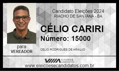 Candidato CÉLIO CARIRI 2024 - RIACHO DE SANTANA - Eleições