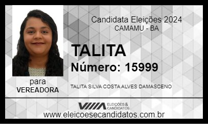 Candidato TALITA 2024 - CAMAMU - Eleições