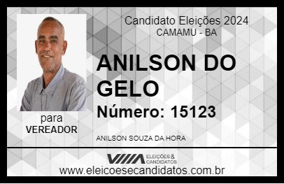 Candidato ANILSON DO GELO 2024 - CAMAMU - Eleições