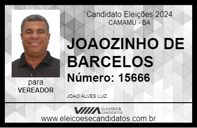 Candidato JOAOZINHO DE BARCELOS 2024 - CAMAMU - Eleições