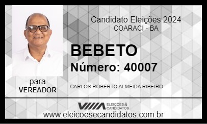 Candidato BEBETO 2024 - COARACI - Eleições