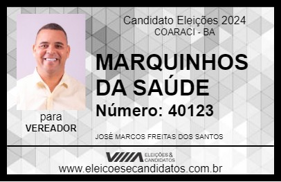 Candidato MARQUINHOS DA SAÚDE 2024 - COARACI - Eleições