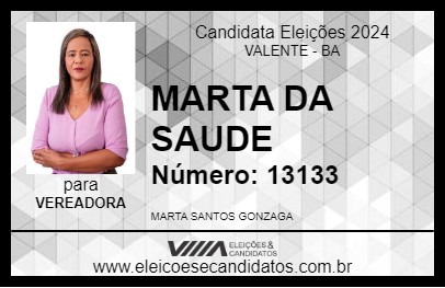 Candidato MARTA DA SAUDE 2024 - VALENTE - Eleições