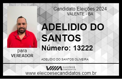 Candidato ADELIDIO DO SANTOS 2024 - VALENTE - Eleições