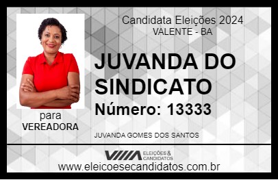 Candidato JUVANDA DO SINDICATO 2024 - VALENTE - Eleições