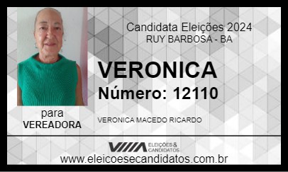 Candidato VERONICA 2024 - RUY BARBOSA - Eleições