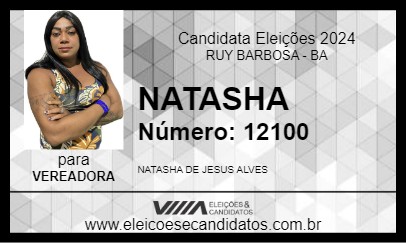 Candidato NATASHA 2024 - RUY BARBOSA - Eleições