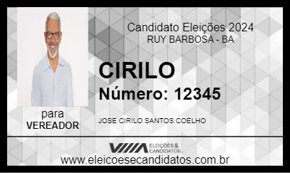 Candidato CIRILO 2024 - RUY BARBOSA - Eleições