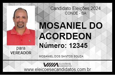 Candidato MOSANIEL DO ACORDEON 2024 - CONDE - Eleições