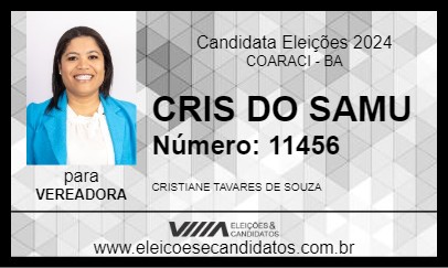 Candidato CRIS DA SAÚDE 2024 - COARACI - Eleições