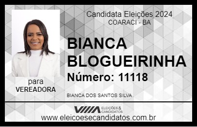 Candidato BIANCA BLOGUEIRINHA 2024 - COARACI - Eleições