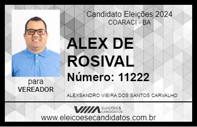 Candidato ALEX DE ROSIVAL 2024 - COARACI - Eleições