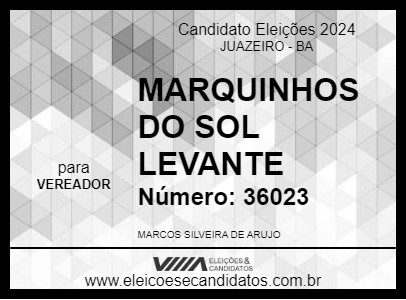 Candidato MARQUINHOS DO SOL LEVANTE 2024 - JUAZEIRO - Eleições