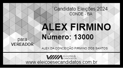 Candidato ALEX FIRMINO 2024 - CONDE - Eleições