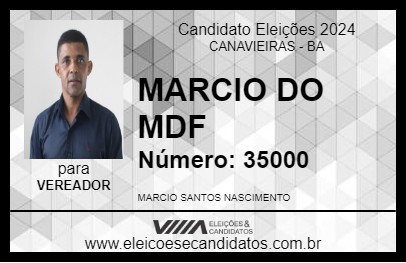 Candidato MARCIO DO MDF 2024 - CANAVIEIRAS - Eleições