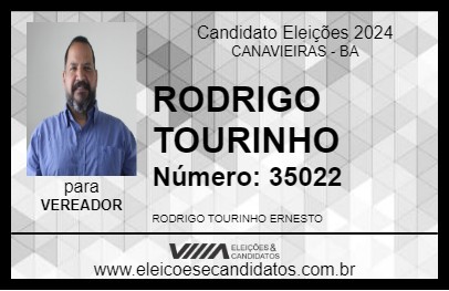 Candidato RODRIGO TOURINHO 2024 - CANAVIEIRAS - Eleições